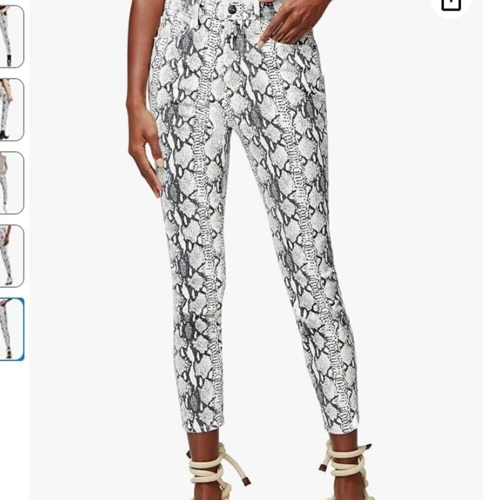 Frame Ali cigarette ultra high-rise skinny snake print jeans NWT size 2